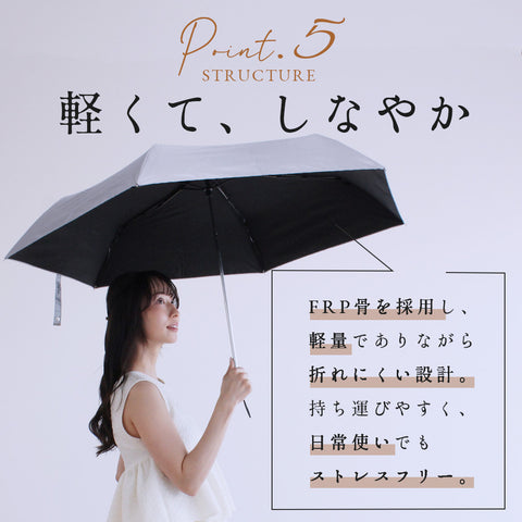 シルバーリフレクト日傘 折りたたみ 遮光99.99％ 晴雨兼用 UVカット 60cm waterfront
