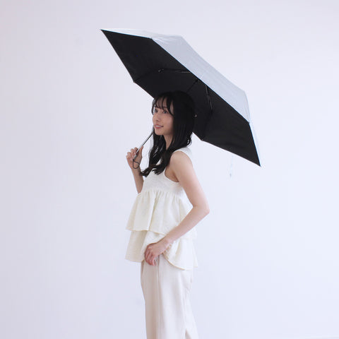 シルバーリフレクト日傘 折りたたみ 遮光99.99％ 晴雨兼用 UVカット 60cm waterfront