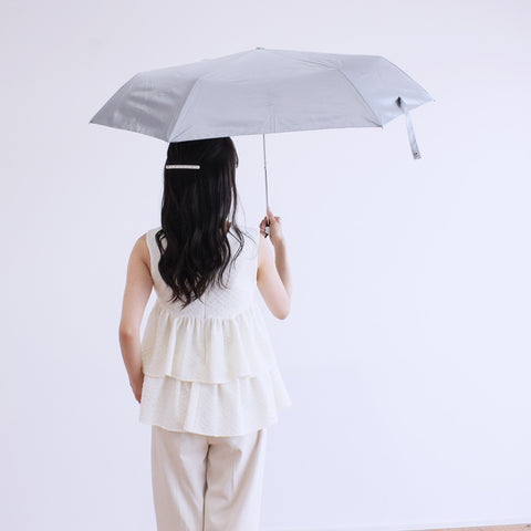 シルバーリフレクト日傘 折りたたみ 遮光99.99％ 晴雨兼用 UVカット 60cm waterfront