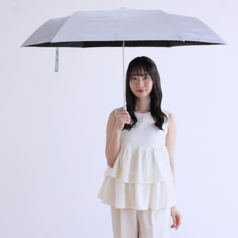 シルバーリフレクト日傘 折りたたみ 遮光99.99％ 晴雨兼用 UVカット 60cm waterfront